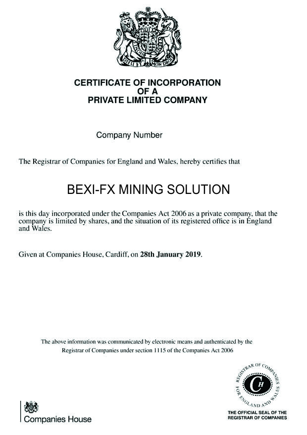 Bexi-fx certificate